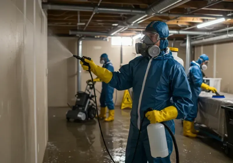 Basement Sanitization and Antimicrobial Treatment process in Valparaiso, IN